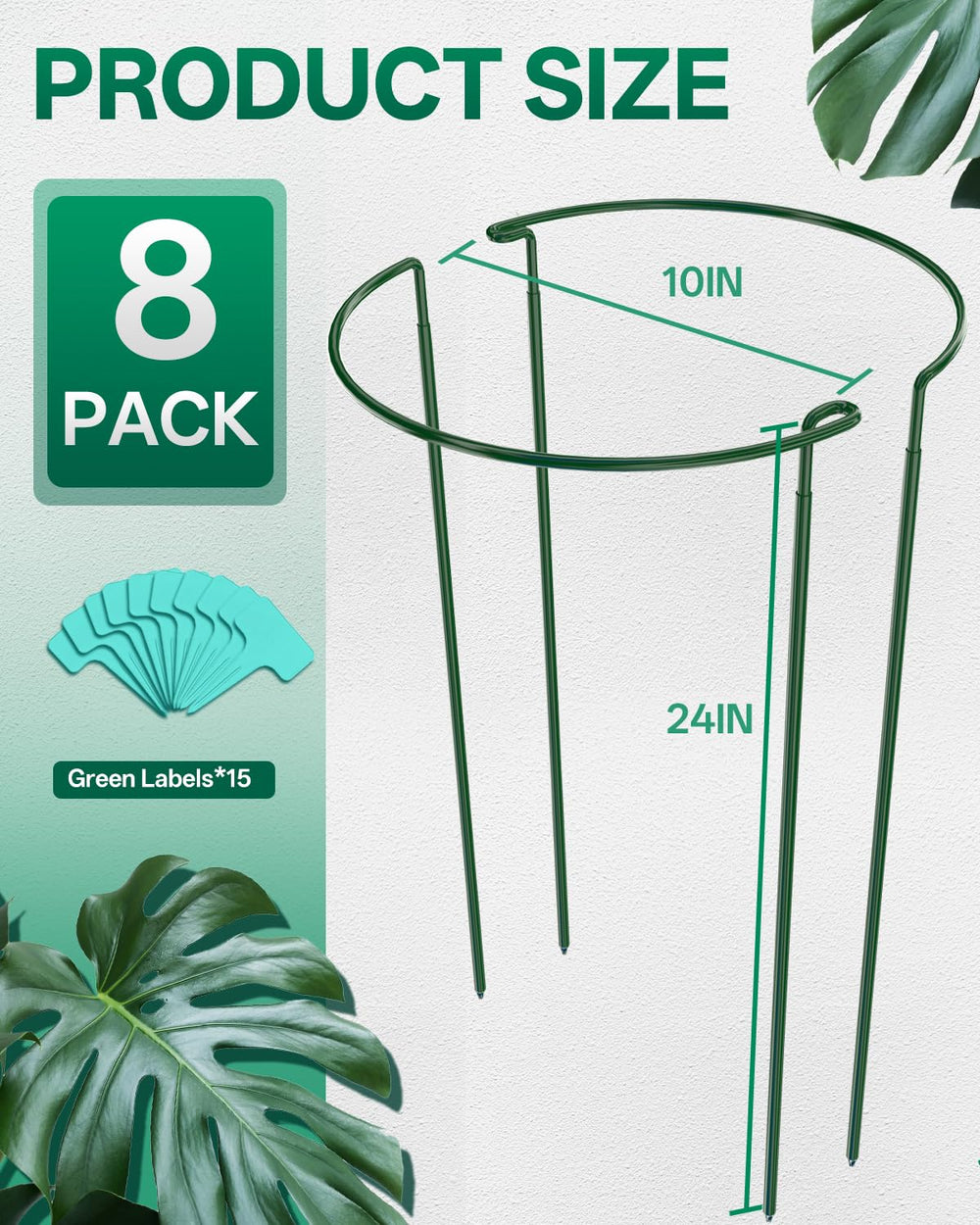 Breeze Touch green plant labels spread out for easy identification and garden organization