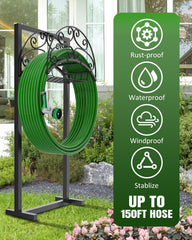 Breeze Touch hose loaded on stand in yard showing tidy hose management