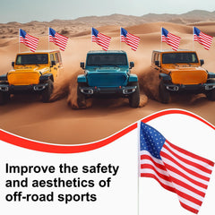 BreezeHug flag mounted on UTV showing visibility and rugged outdoor use