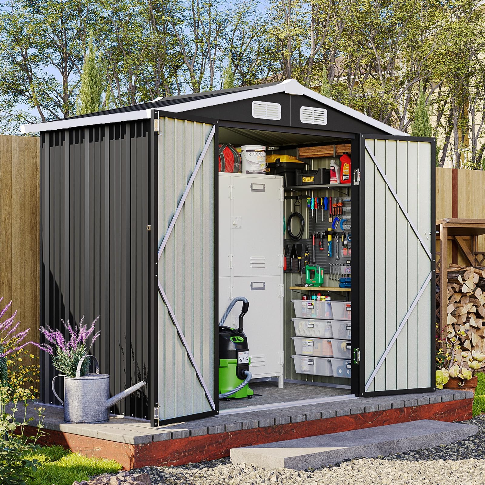 Breezestival front view showing compact black exterior and secure storage benefit