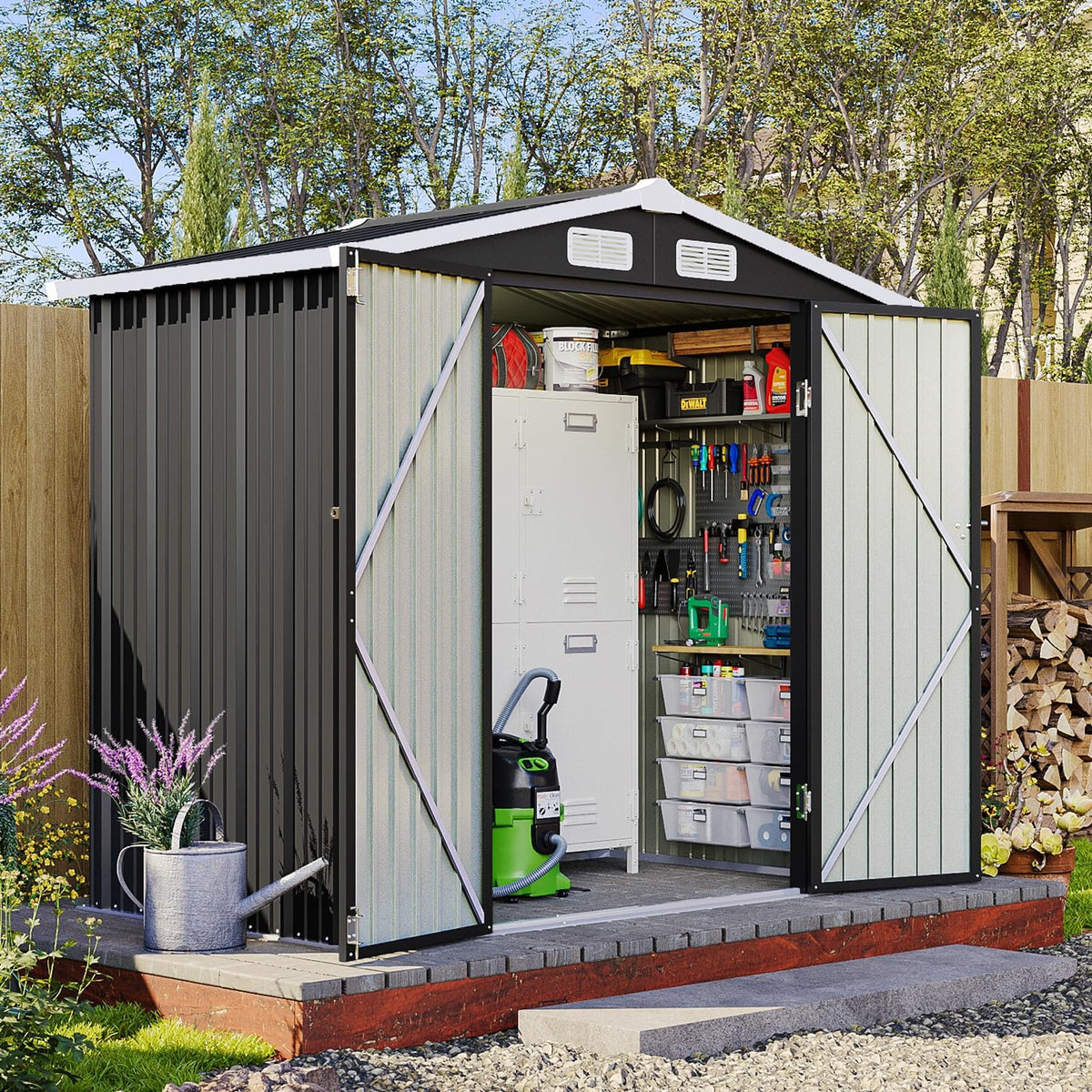 Breezestival front view showing compact black exterior and secure storage benefit