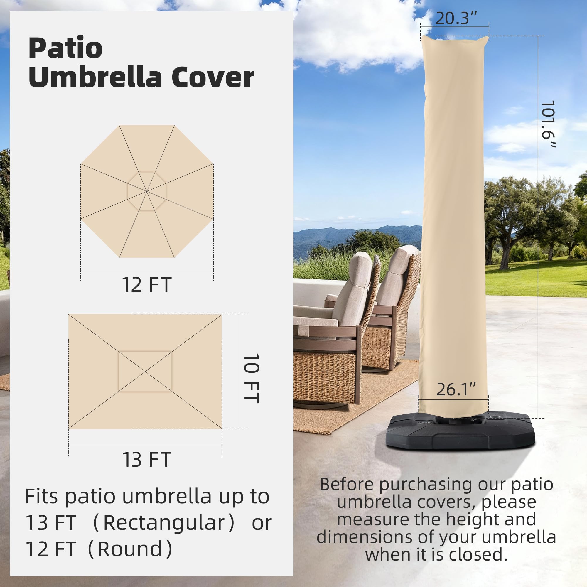 BreezyShade telescopic pole extended showing one-person cover placement benefit