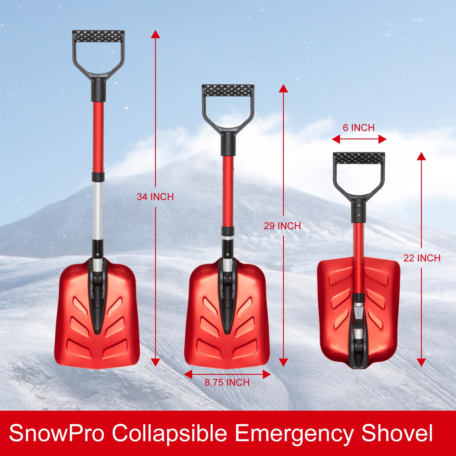 BREWIN TOOLS SnowPro folded compact kit demonstrating easy trunk storage and portability