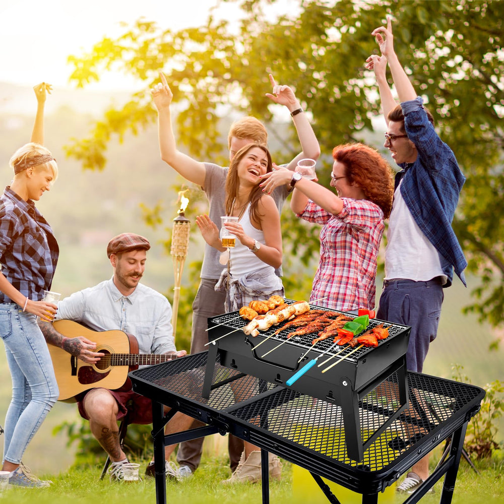BRIAN & DANY picnic table set on beach showing portable outdoor dining setup
