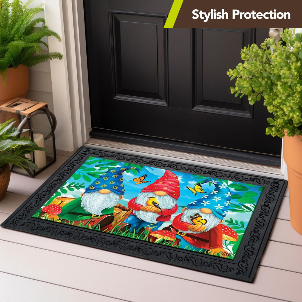 Briarwood Lane lifestyle porch scene with tray and mat creating welcoming entry