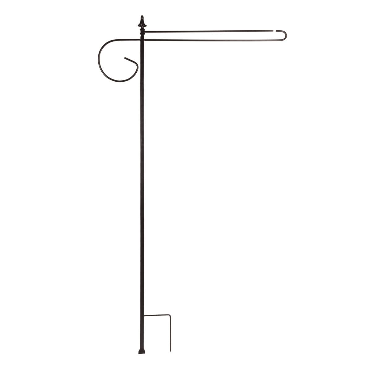 Briarwood Lane front view of full 62-inch wrought iron flag stand showing stable display