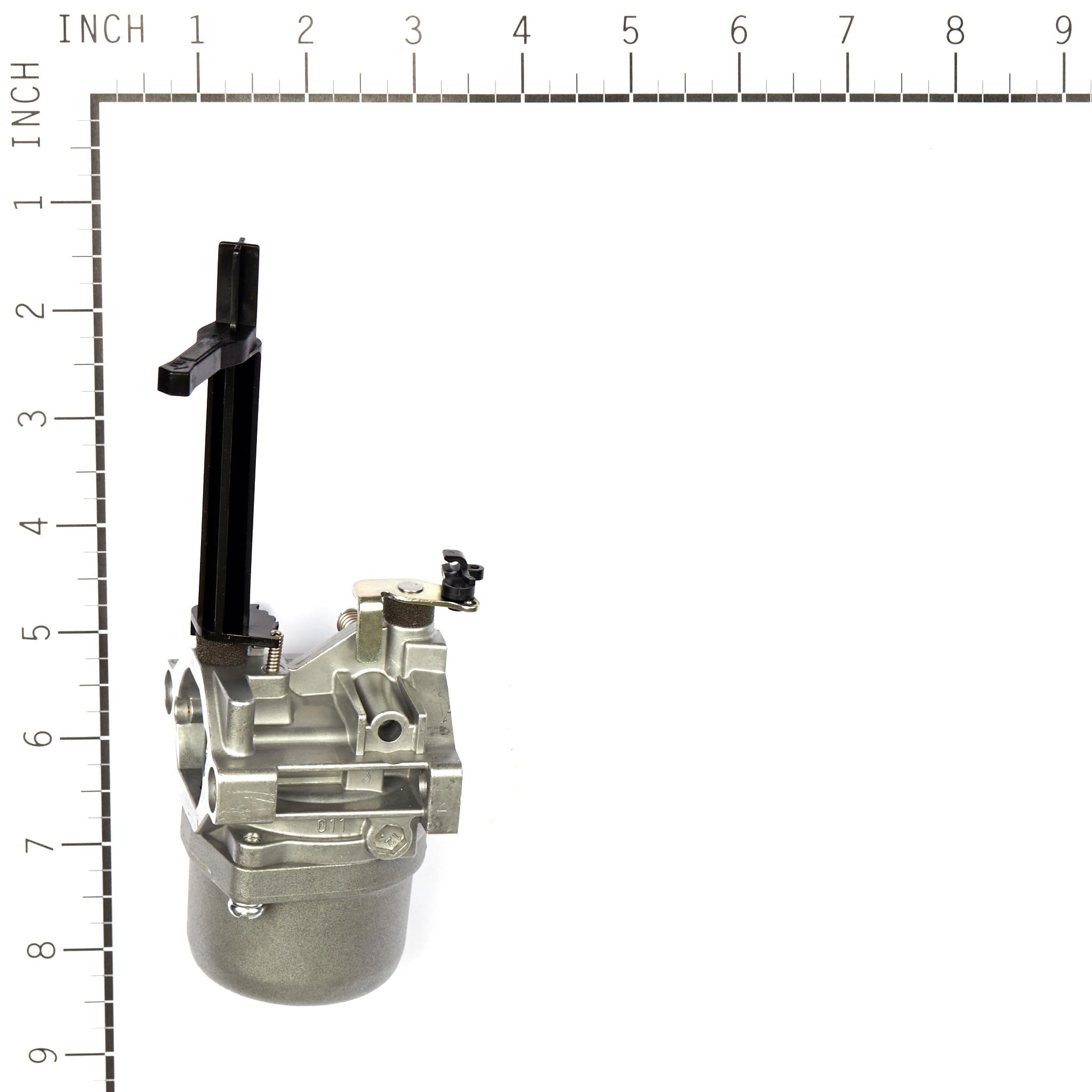Briggs & Stratton fuel inlet close-up showing secure connection to prevent leaks