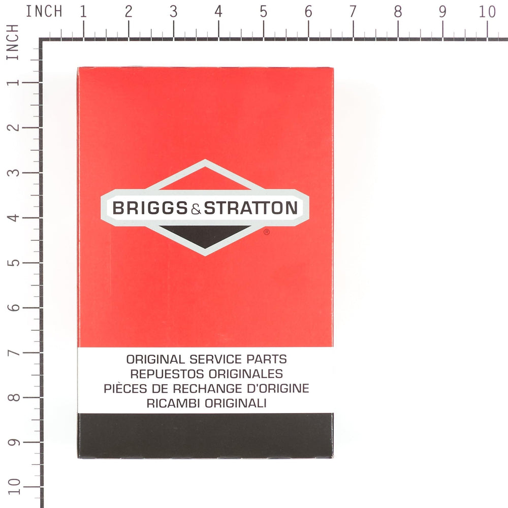 Briggs & Stratton stamped label detail proving genuine OEM part assurance