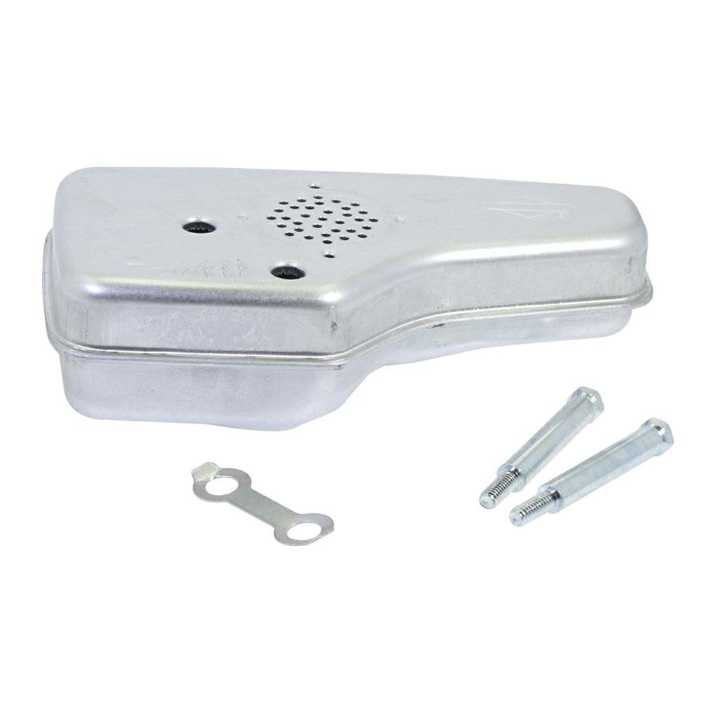 Briggs & Stratton 692038 muffler front view showing fit and finish, improves noise control