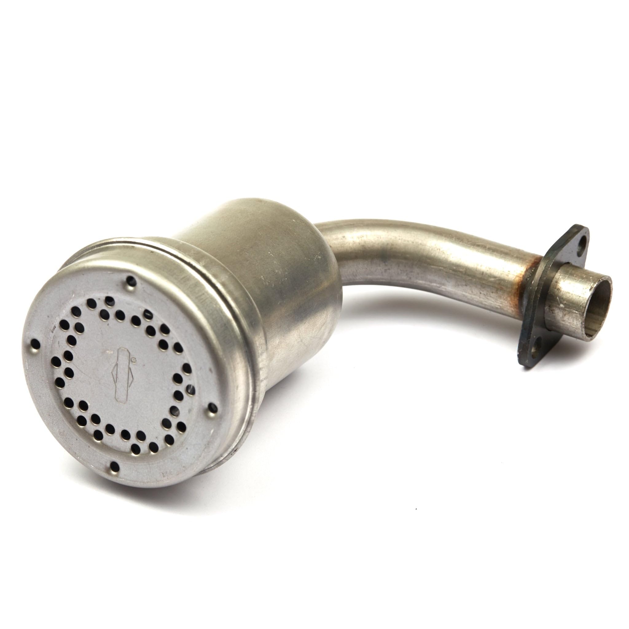 Briggs & Stratton muffler front view showing complete assembly and fit benefit