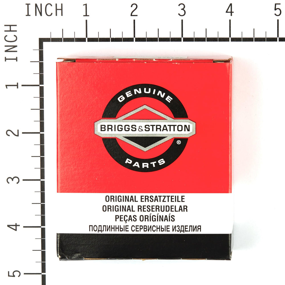 Briggs & Stratton side profile with scale to show compact size and space-saving fit