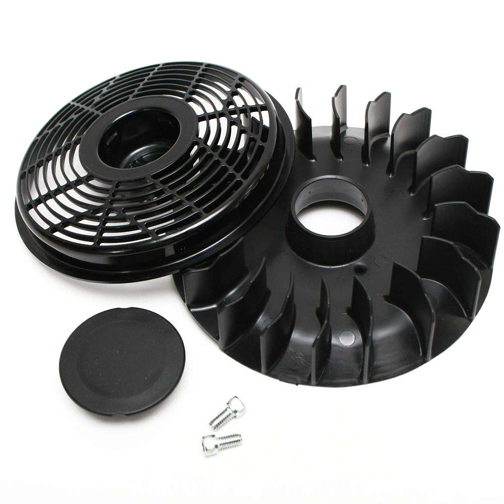 Briggs & Stratton flywheel fan front view showing mounting fit and reliable airflow