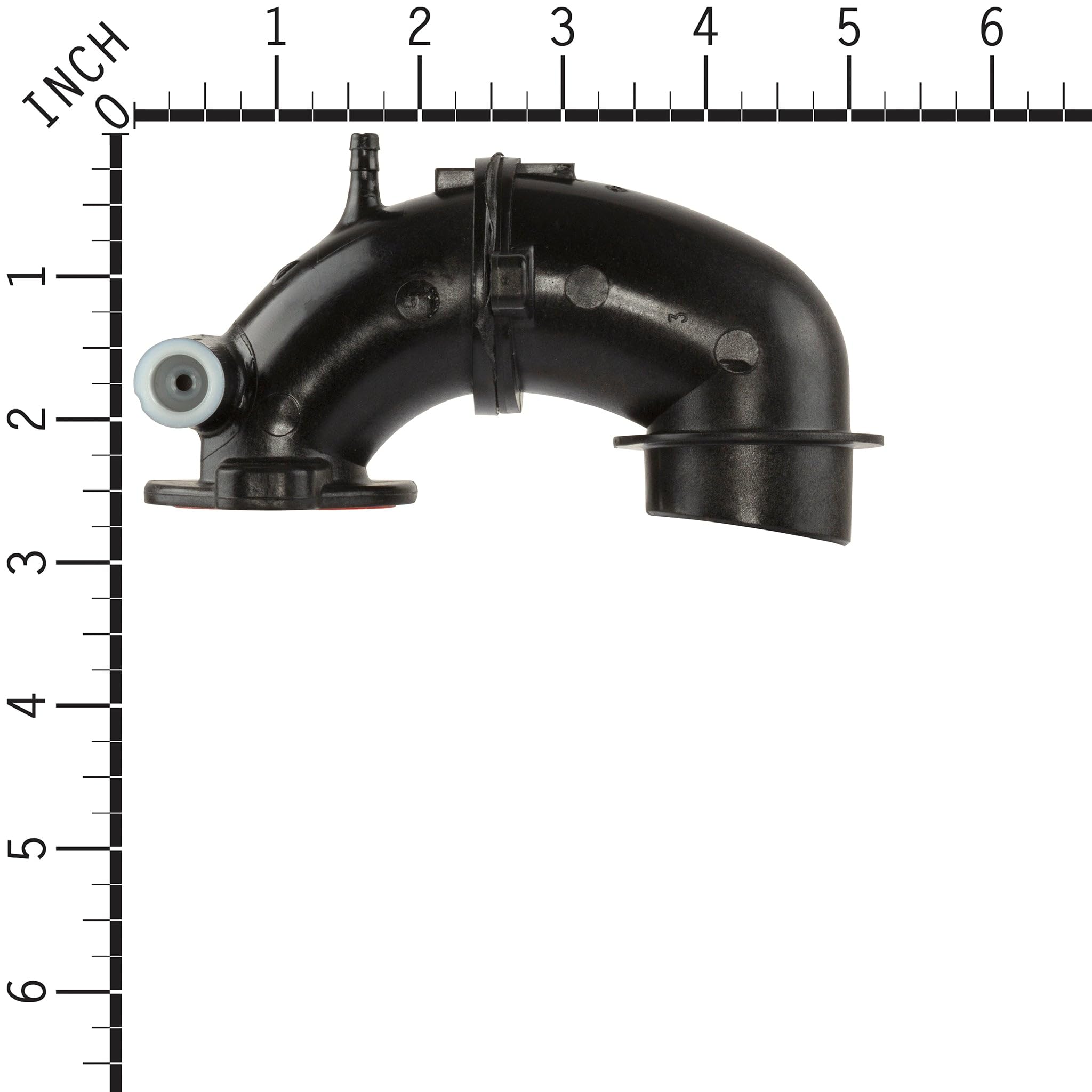 Briggs & Stratton intake elbow close-up of mating flange illustrating gasket surface benefit