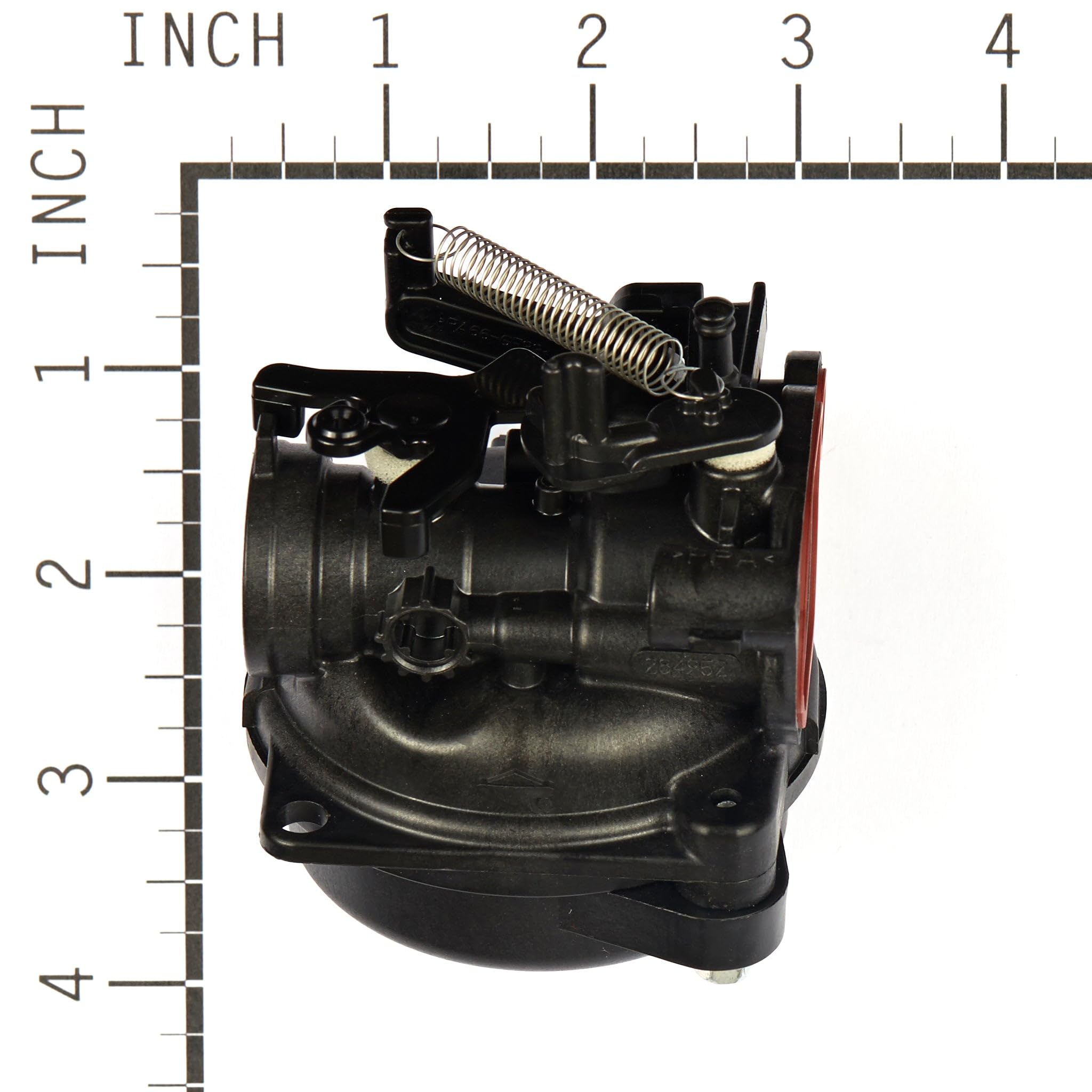 Briggs & Stratton carburetor rear mount detail highlighting correct mounting points and secure seal