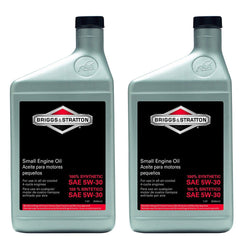 Briggs & Stratton front label of 100074 two-quart pack showing OEM part and benefits