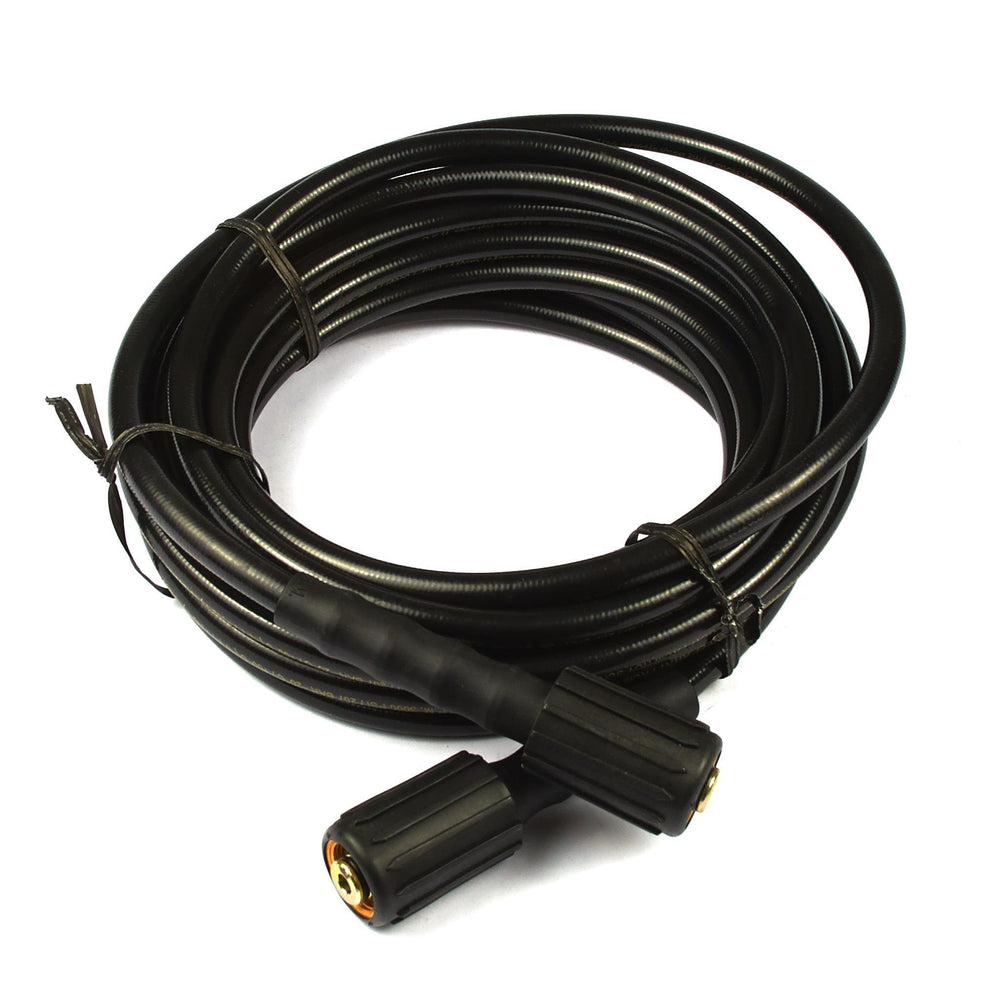 Briggs & Stratton front view of the 1/4 inch x 25 foot OEM pressure washer hose showing length and packaging for reliable replacement