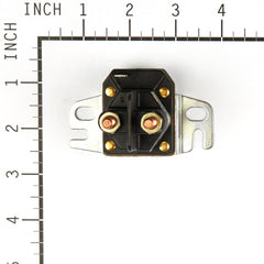 Briggs & Stratton solenoid installed on engine demonstrating proper fit and alignment