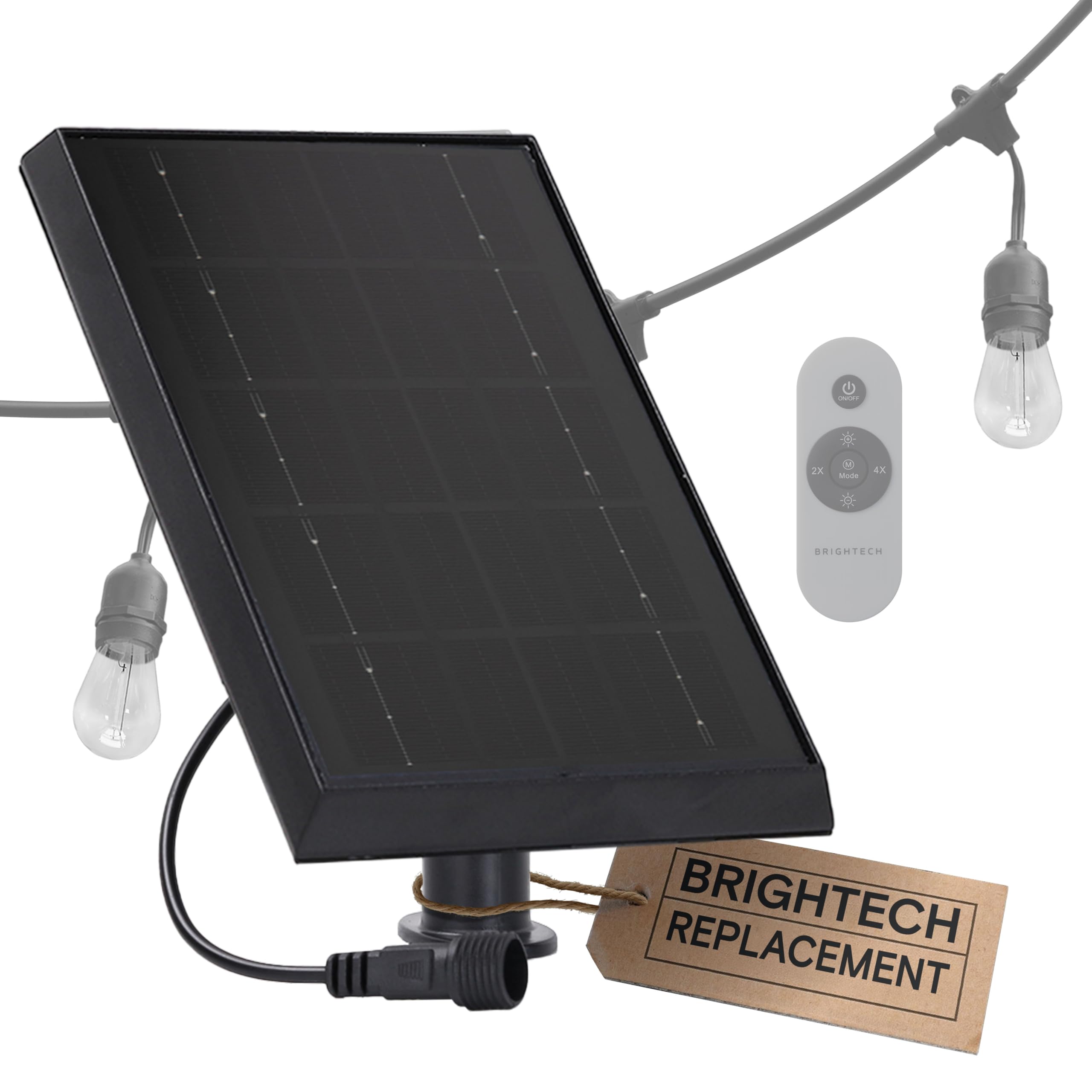 Brightech front view of Ambience Pro 7W panel showing clean solar cells for reliable charging