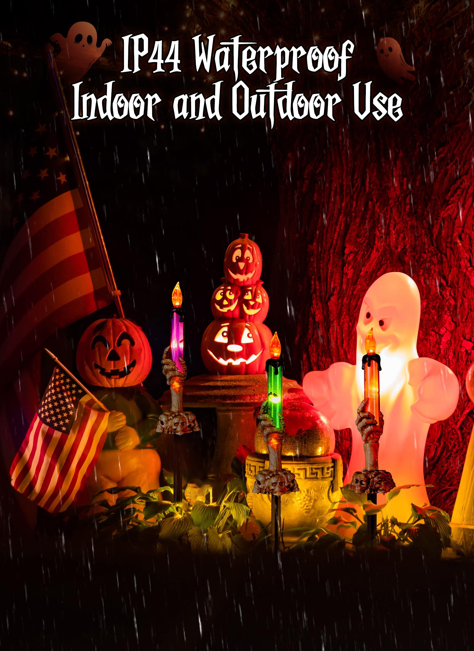 Brightown colored faux candles detail offering colorful spooky accents
