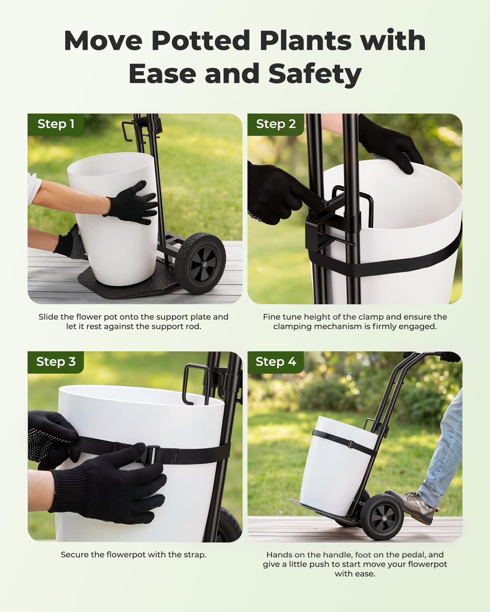 Brightown compact storage position showing upright handle for space-saving