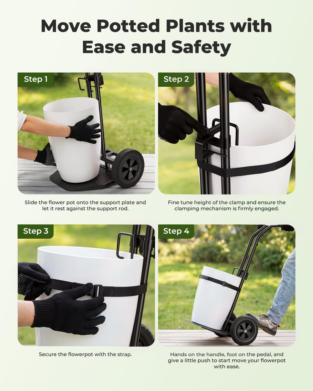Brightown compact storage position showing upright handle for space-saving