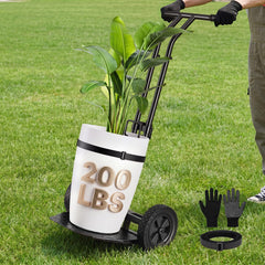 Brightown front view of plant caddy showing sturdy frame and wheels for safer moves