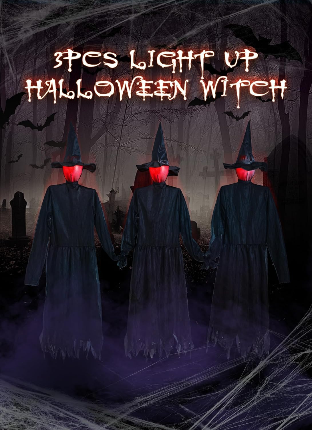 Brightown witches at night with multicolor LEDs, provides eye-catching nighttime effect