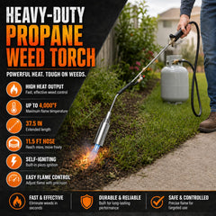 Brightpik close-up of metal wand and nozzle highlighting durable construction and precise flame