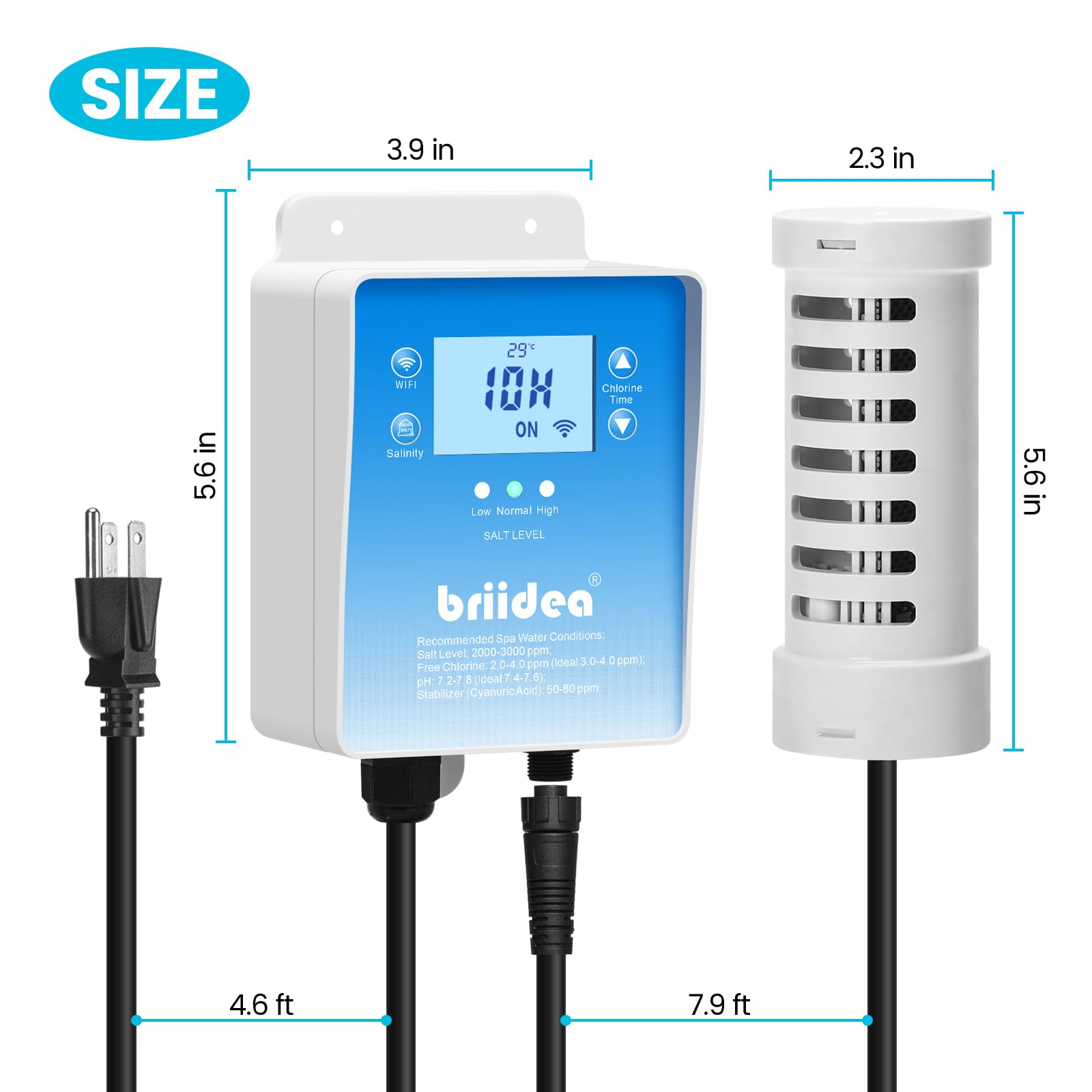 briidea app salt and temperature readout on phone showing remote monitoring benefit