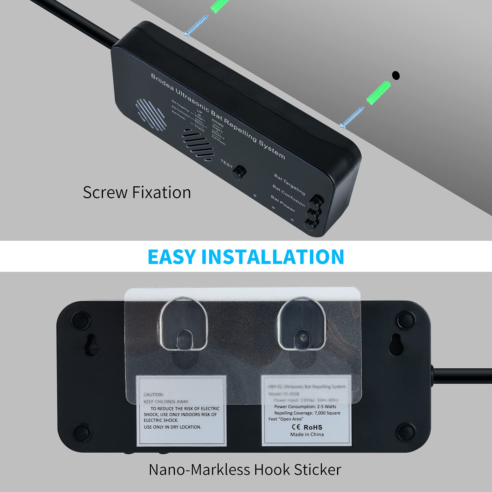 briidea label and plug view showing clear controls and simple setup benefit