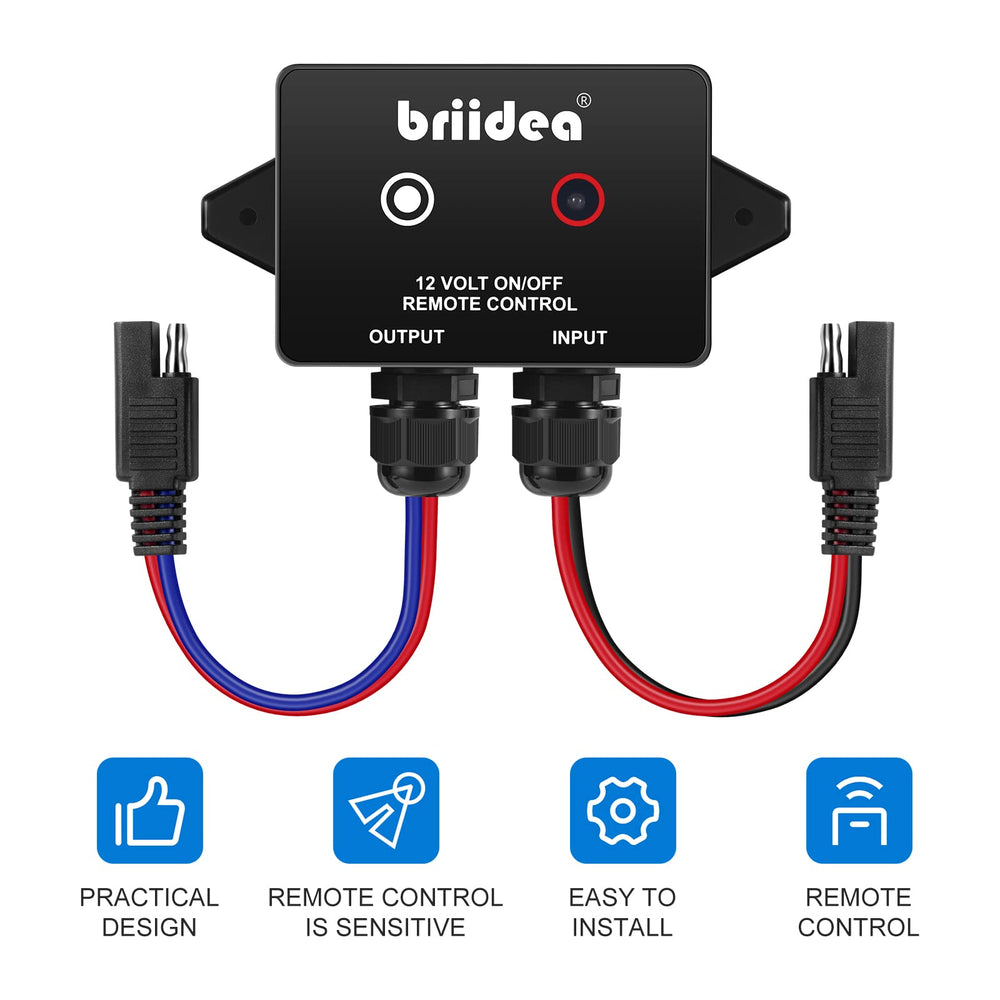 briidea remote transmitter front view with retractable antenna for reliable range
