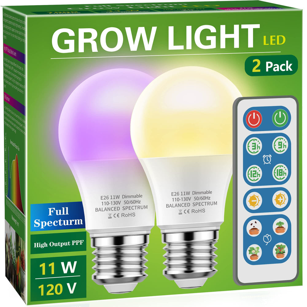Briignite front view of A19 grow bulb showing shape and label, highlights easy replacement