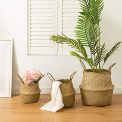 BrilliantJo basket with handles up for neat concealed storage benefit
