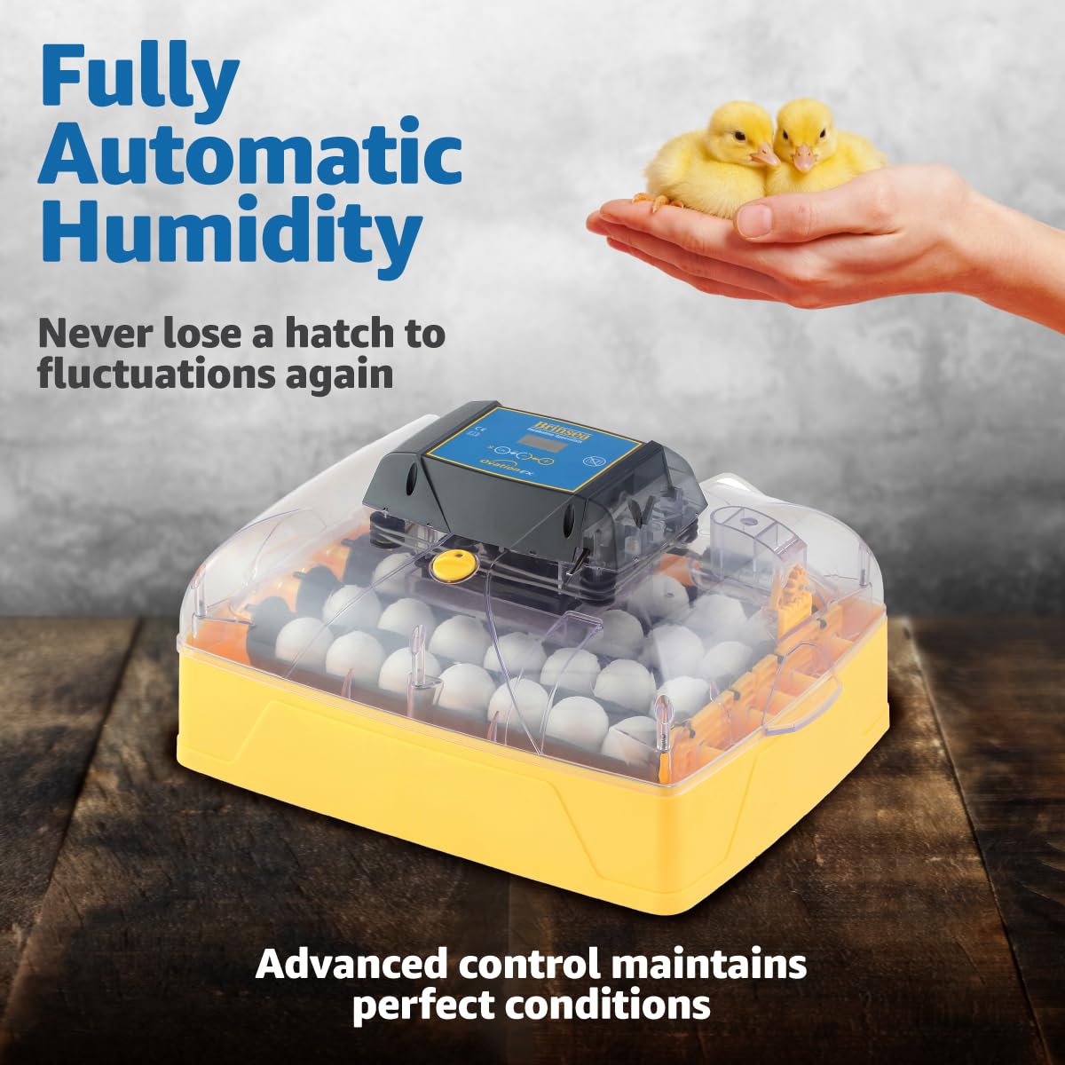Brinsea humidity pump closeup illustrating automated moisture control benefit
