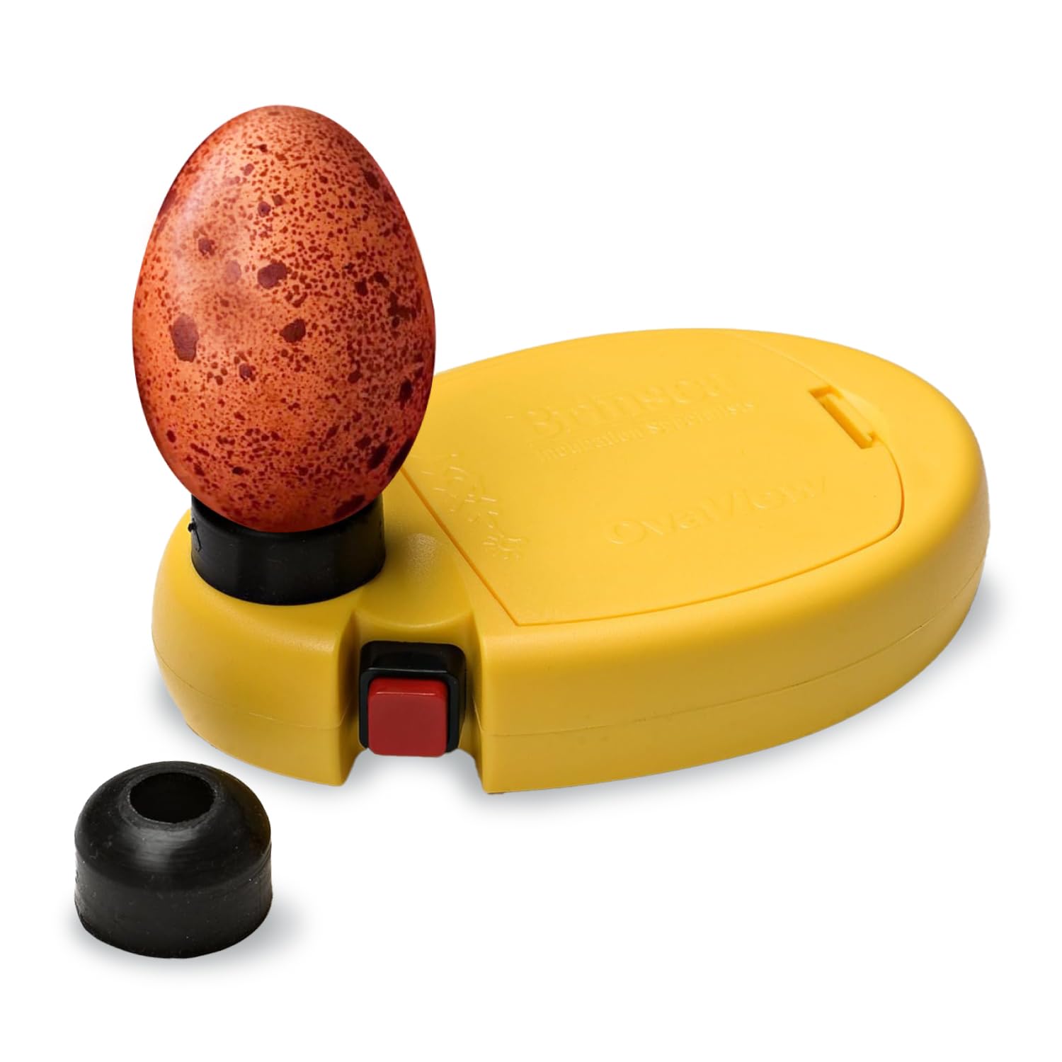 Brinsea OvaView front view showing compact candling lamp and control button for easy checks