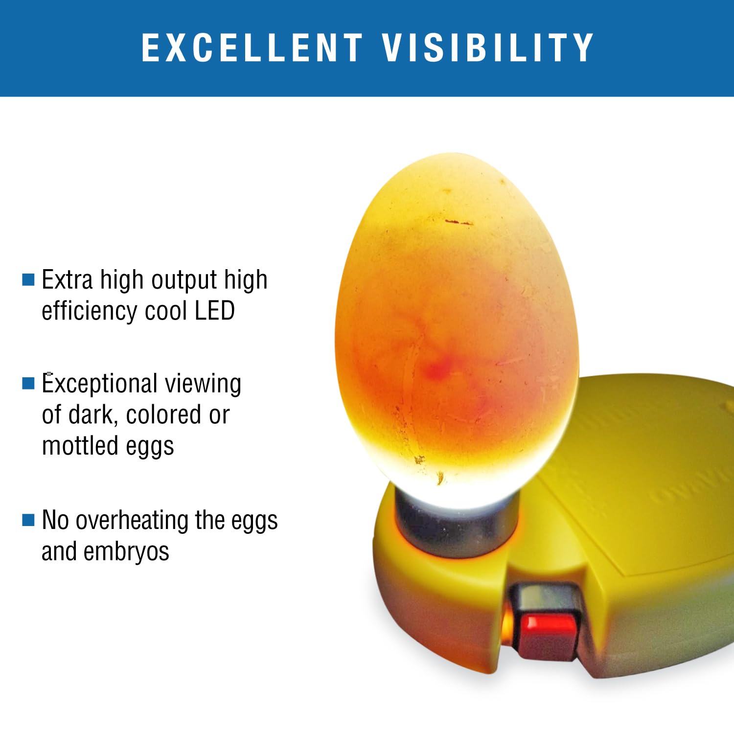 Brinsea OvaView sitting on work surface illustrating hands-free inspection advantage