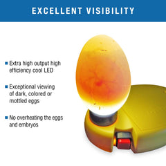 Brinsea OvaView sitting on work surface illustrating hands-free inspection advantage