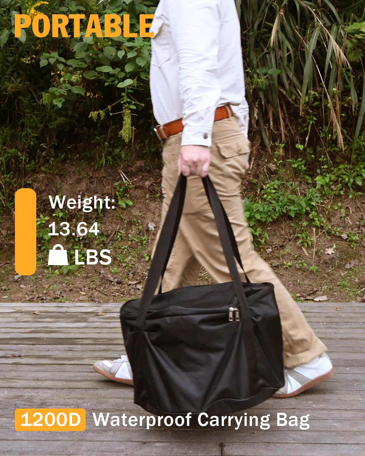 BRIOPAWS accessories arranged with carry bag and extendable forks for camping convenience