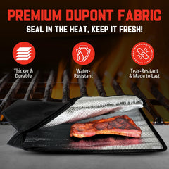 Brisket Blanket reflective foil lining closeup preserving heat and moisture benefit