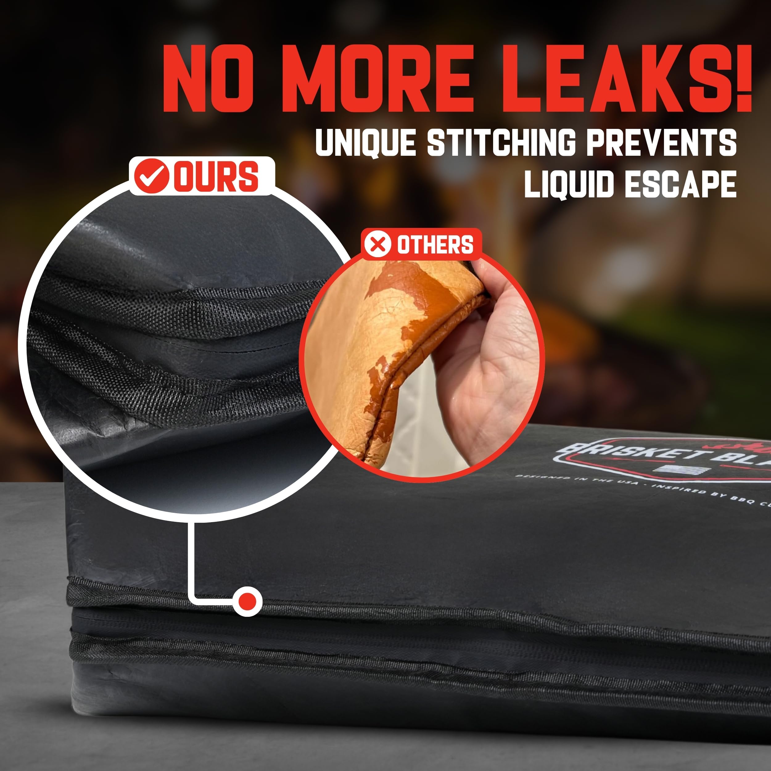Brisket Blanket wide-mouth open with large meat loaded for easy access benefit