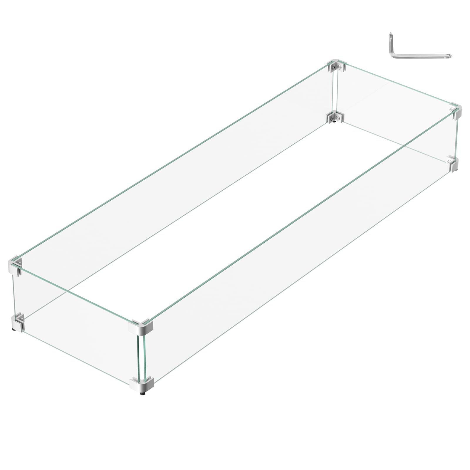 BriSunshine front view of tempered glass wind guard offering clear flame protection