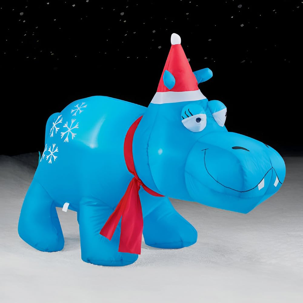 Brite Star hippo next to doorway showing 3.5ft scale and placement benefit