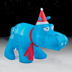 Brite Star hippo next to doorway showing 3.5ft scale and placement benefit