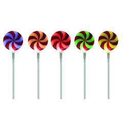 brite star close-up of lollipop top showing LED lens and vibrant colors