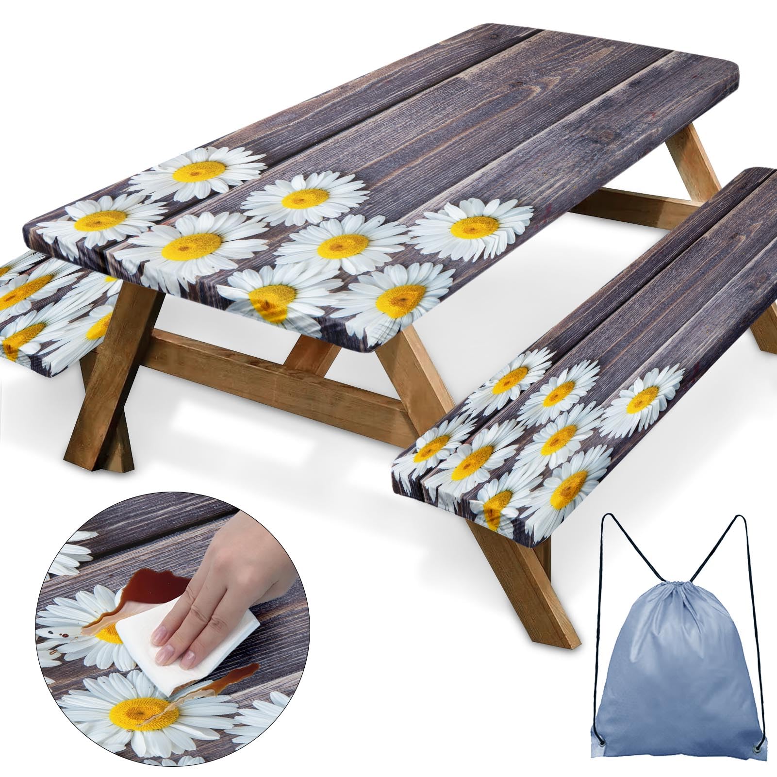 Britown chamomile full set on 96 inch table showing neat coverage and style
