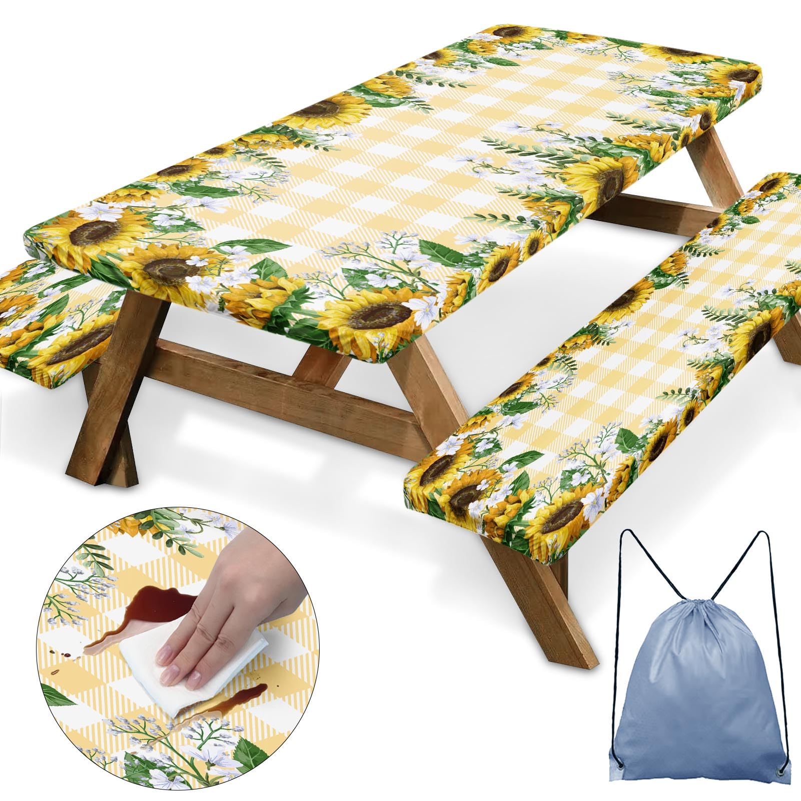 Britown front packaging showing yellow 3-piece cover set and storage bag for easy transport