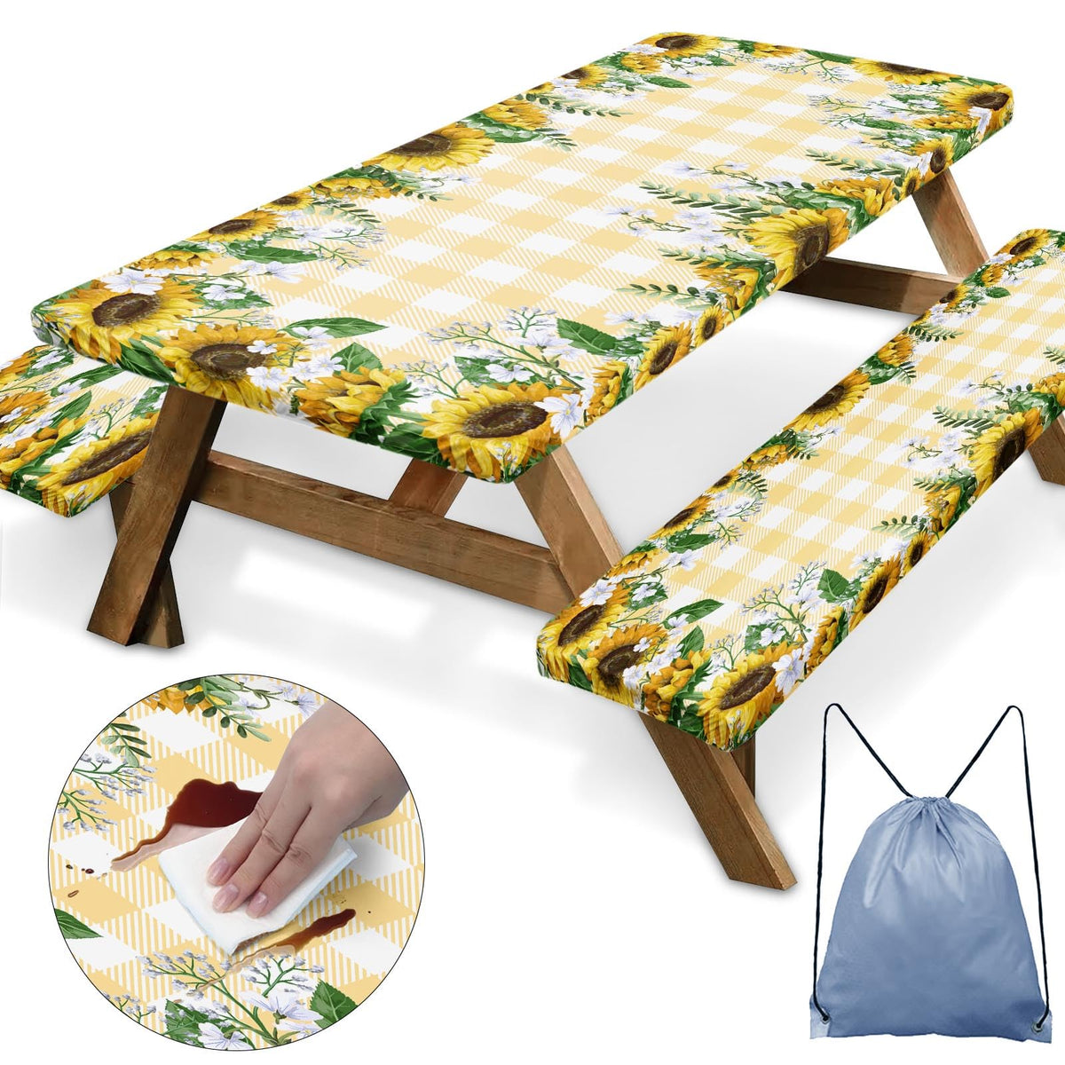 Britown front packaging showing yellow 3-piece cover set and storage bag for easy transport