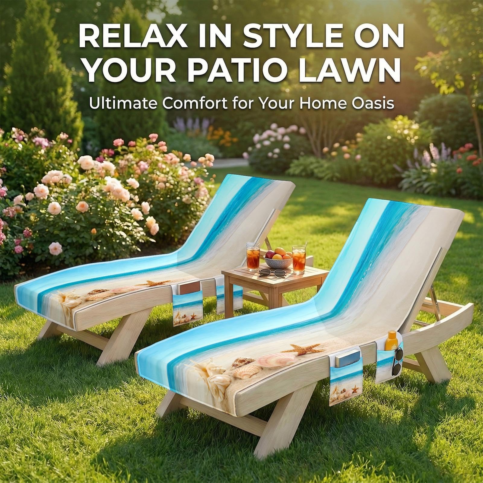 britown in use poolside on chaise demonstrating secure, stylish cover