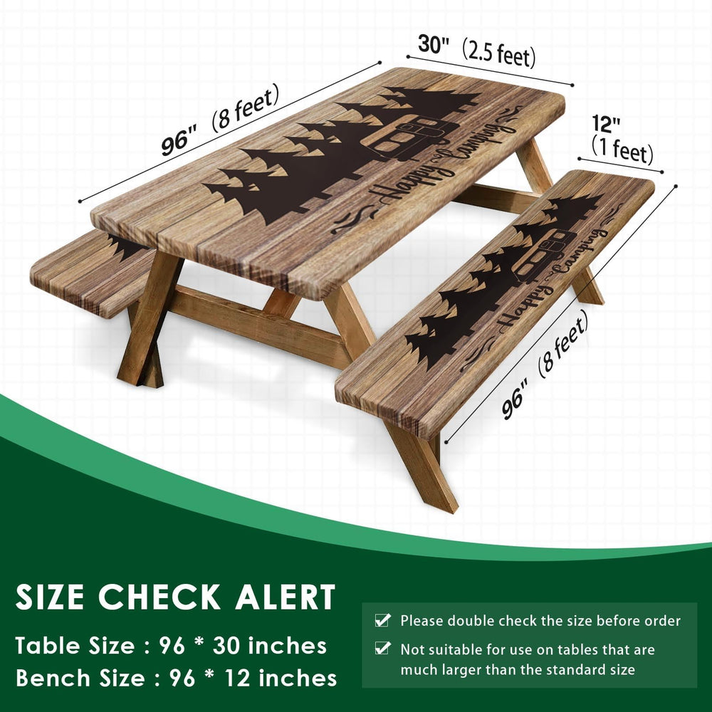 Britown table cover laid flat on a 96 inch picnic table offering clean dining surface protection