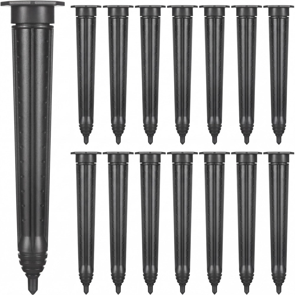 Briwooody front view of 15-pack stakes showing durable UV-protected ABS and pack benefit